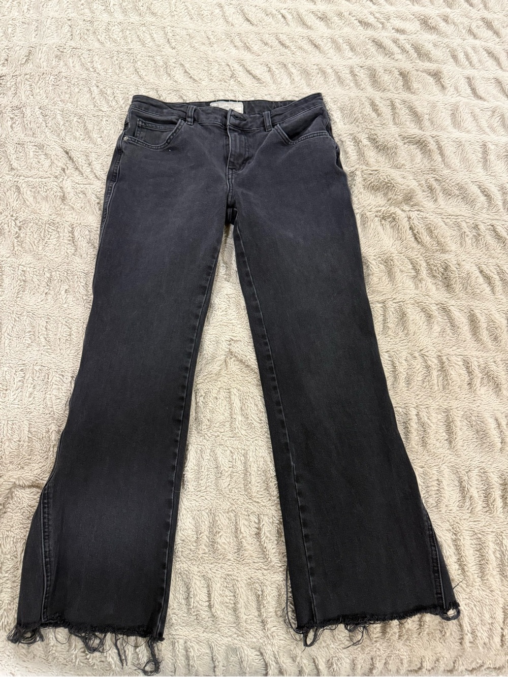 Free People Washed Black Flare Jeans